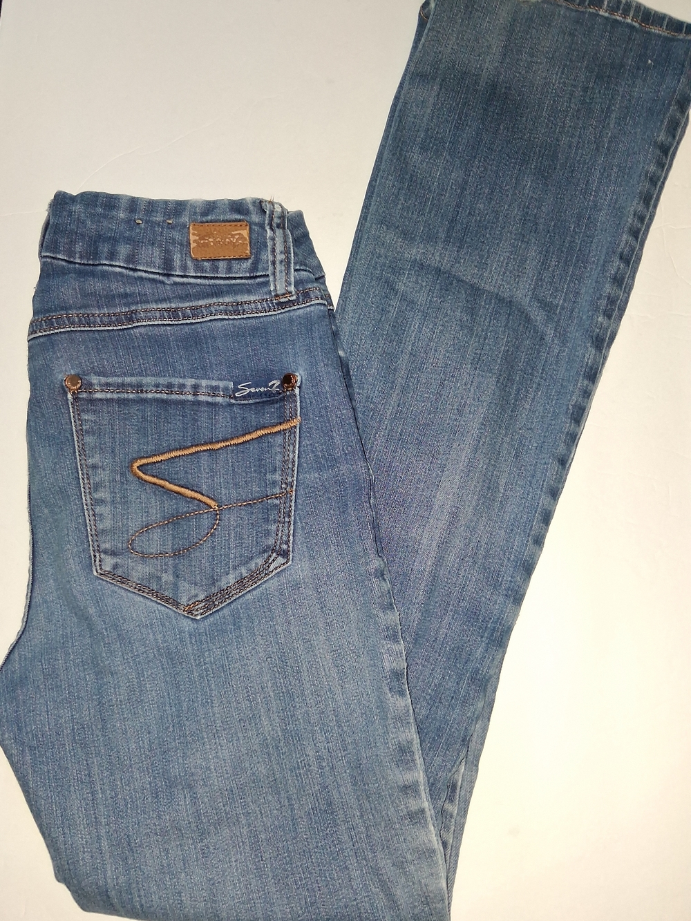 Seven7 Women's Boot Cut Jeans in Medium Blue Wash
